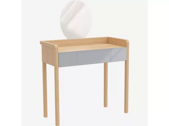 HABITAT - Coiffeuse en chêne et bois laqué - Naturel et gris - Design by Chloé Le Cam - Roxanne