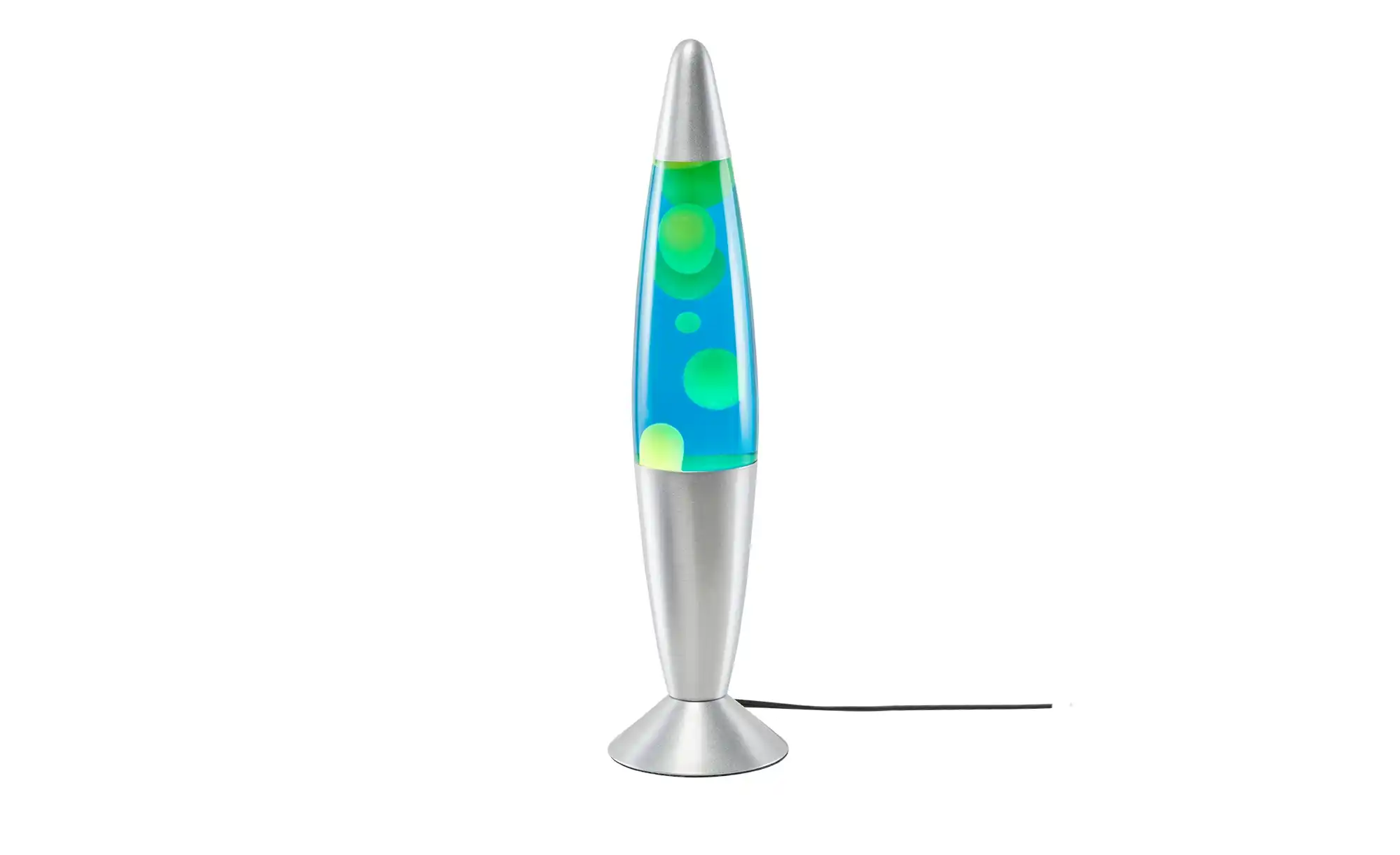 Trio Lava-Leuchte, silber, blau/gelb