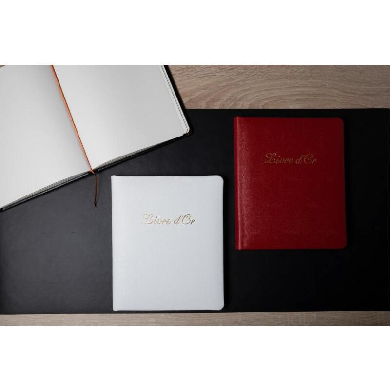 Livre d'or Cuir Alpille 140 pages ivoire - 26x22cm vertical