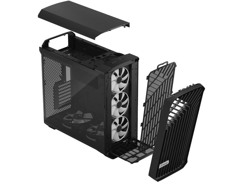 Fractal Design PC-Gehäuse Torrent RGB TG Schwarz Elegantes, kompaktes Big-Tower mit Sichtfenster und RGB Beleuchtung