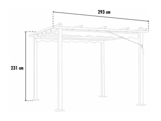 Tonnelle de jardin 3x3 en aluminium pour bar restaurant CieloAperto