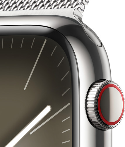 Apple Watch Series 9 4G 45mm Zilver Rvs Milanese Polsband
