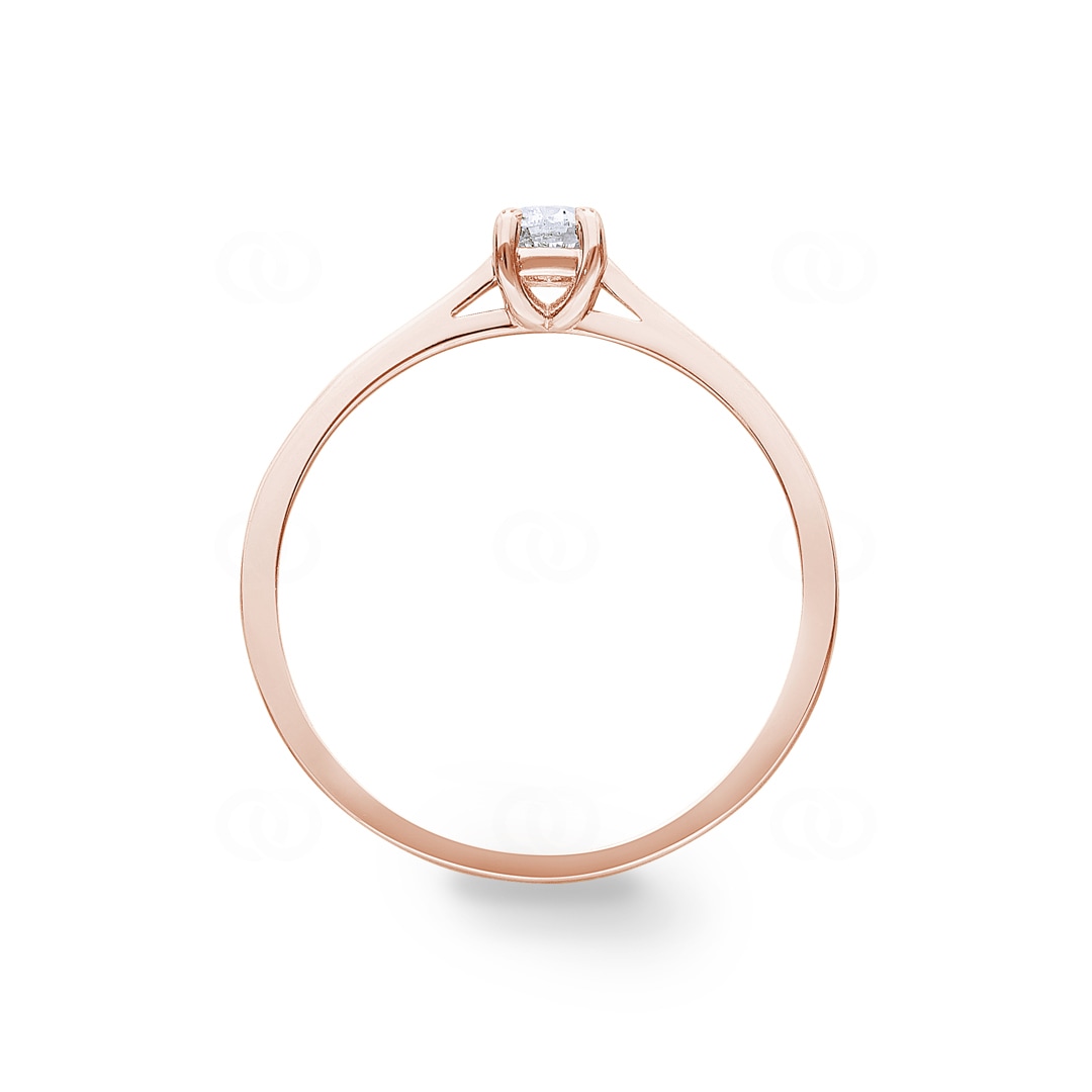 0.25 Karat Diamant Verlobungsring 750/18 K Roségold in 4-Griff
