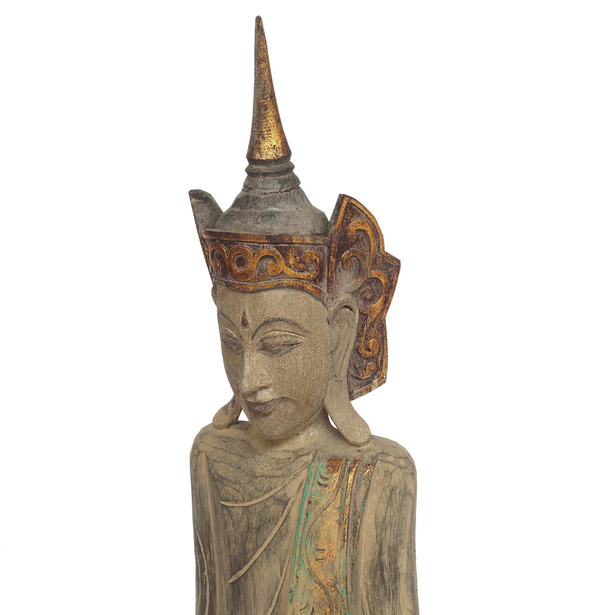 Buddha stehend 'Thai Style', multicolor, H 100 cm, B 42 cm, T 18 cm von fischer's lagerhaus