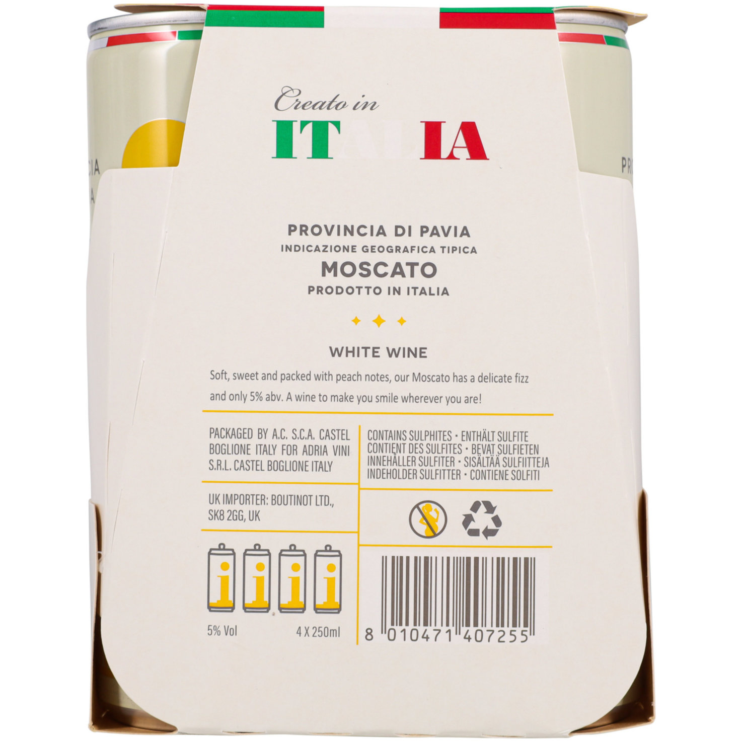 Provincia di Pavia IGT Moscato, Dose 4x25cl -100cl