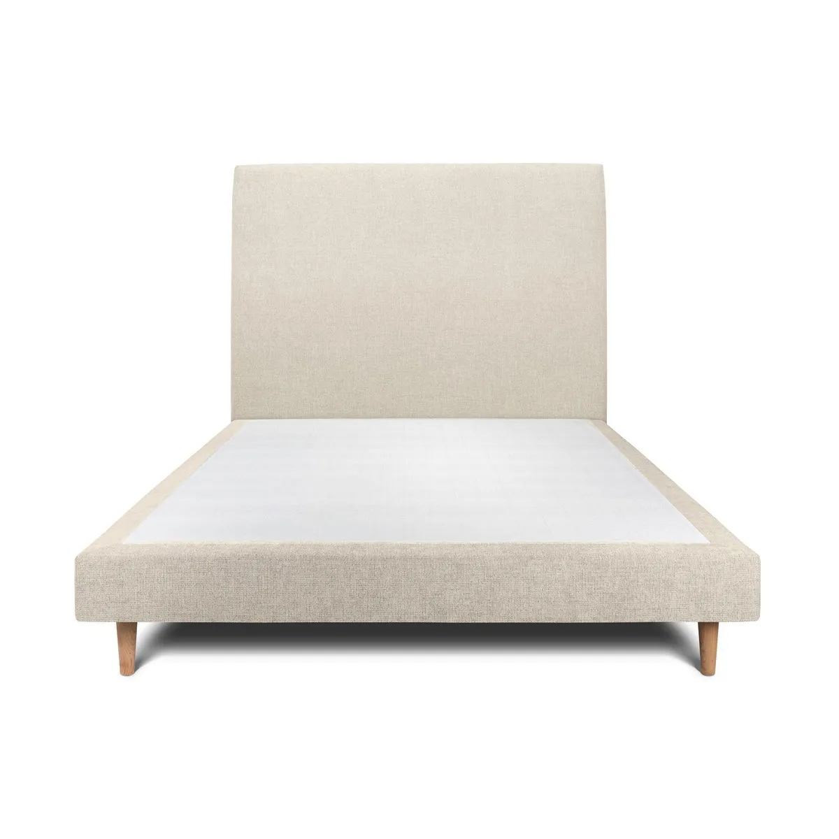 Lit Sommeil de plomb 135x190cm - Tête tapissier Beige clair