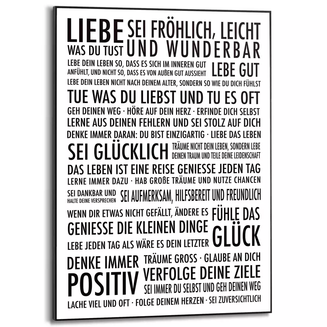 Wandbild 50 x 70 cm Positiv Leben