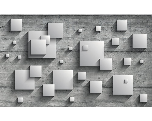 Vliesbehang 3030 VEXXL Squares 3D grijs 3-delige set 312 x 219 cm