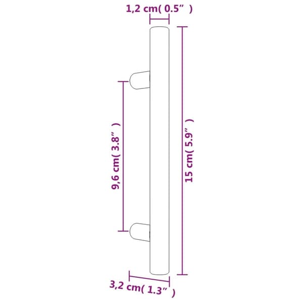 vidaXL Skaphåndtak 20 stk svart 96 mm rustfritt stål
