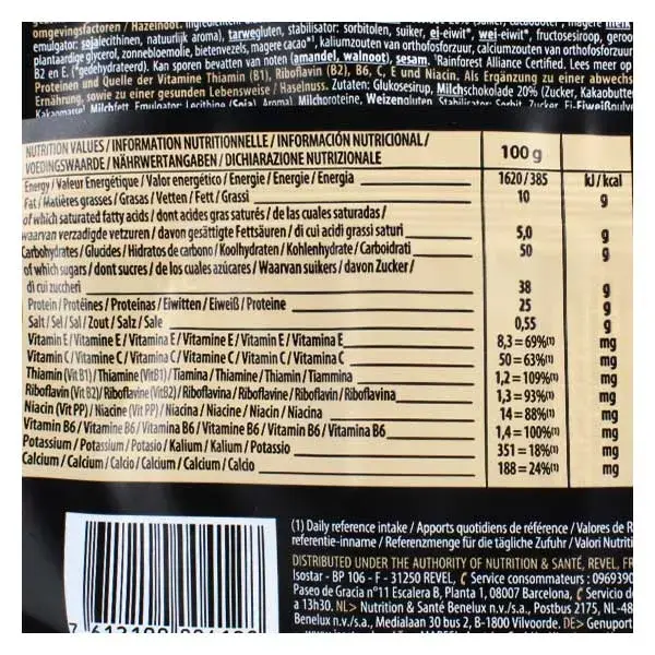 Barra de proteína Isostar High Protein 25 Sport sabor avelã, 3 unidades