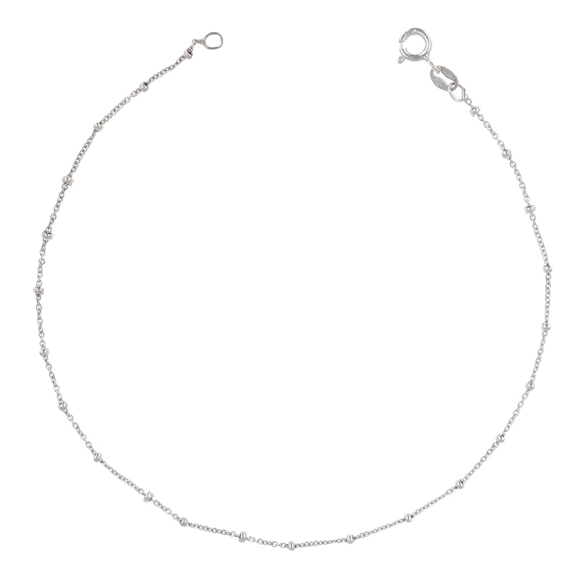 Bracelet argent rhodié forçat ronde avec boule alternée 18cm 1.10grs