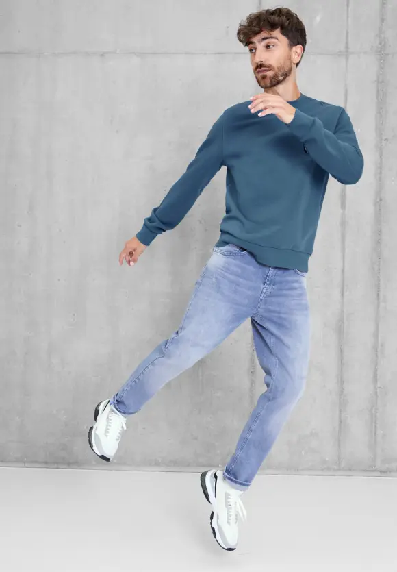 Sweatshirt mit Brustprint - shadow blue