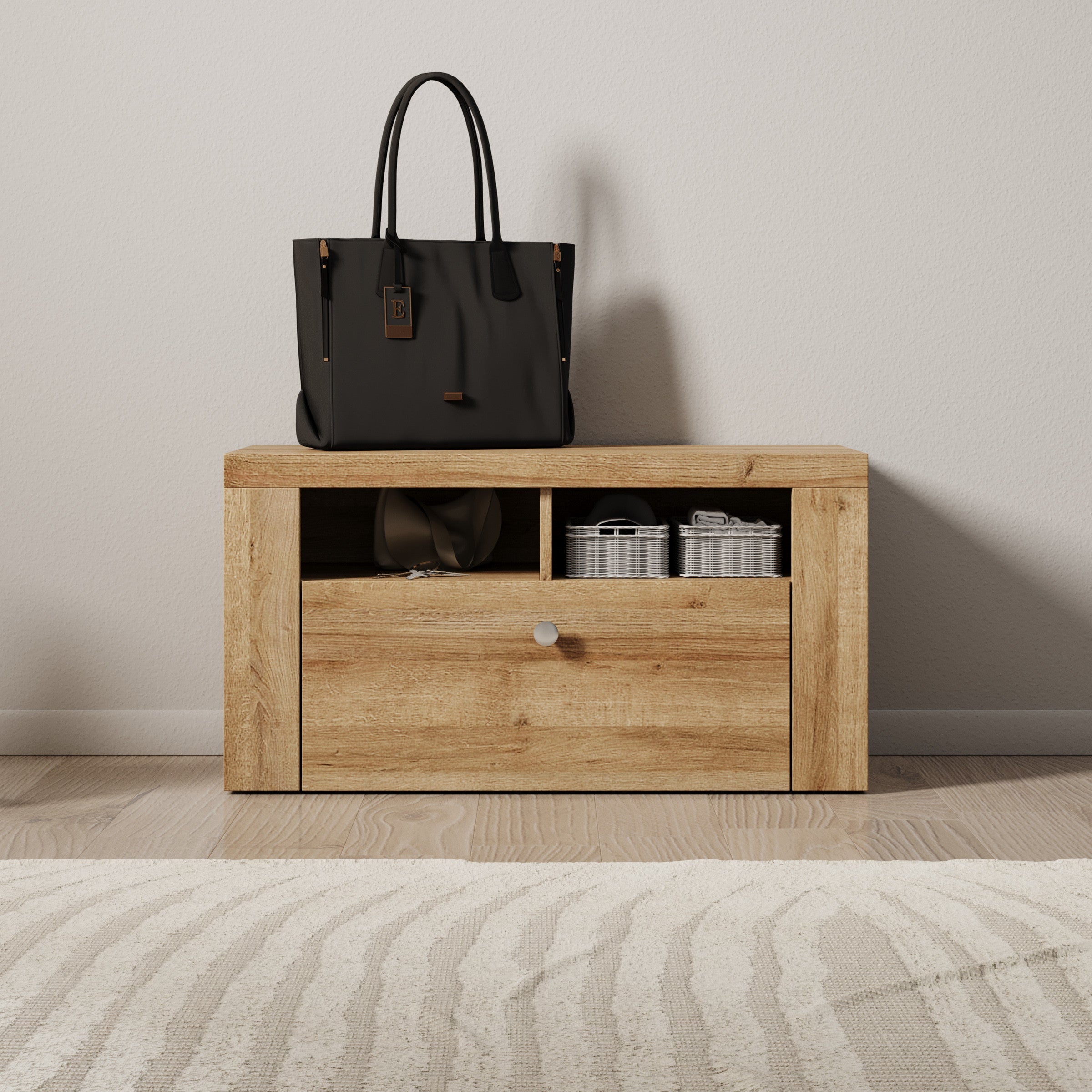 Meubella - Schoenenkast Linford - Eiken - 84 cm