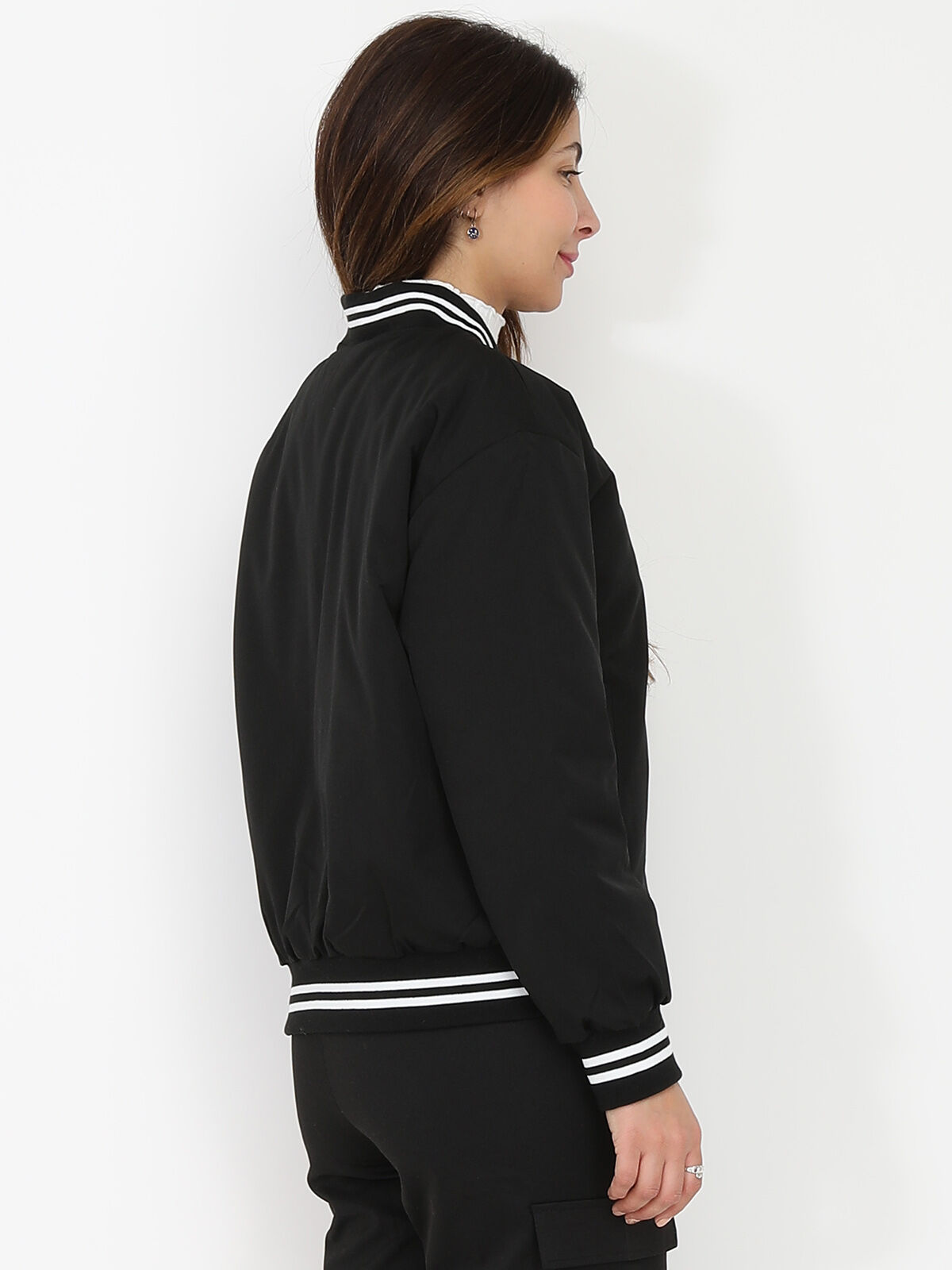 Bomber style universitaire- Noir
