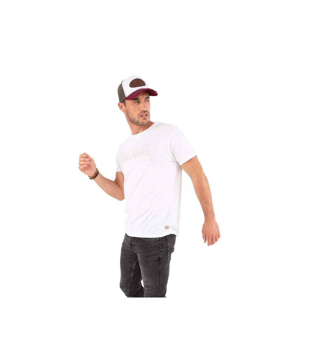 T-shirt col V homme en coton Boss