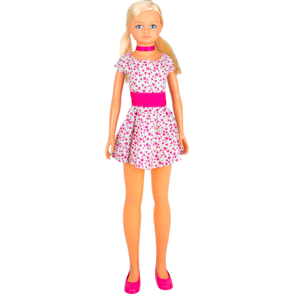 Pop Maria met bloemetjesjurk - 105 cm