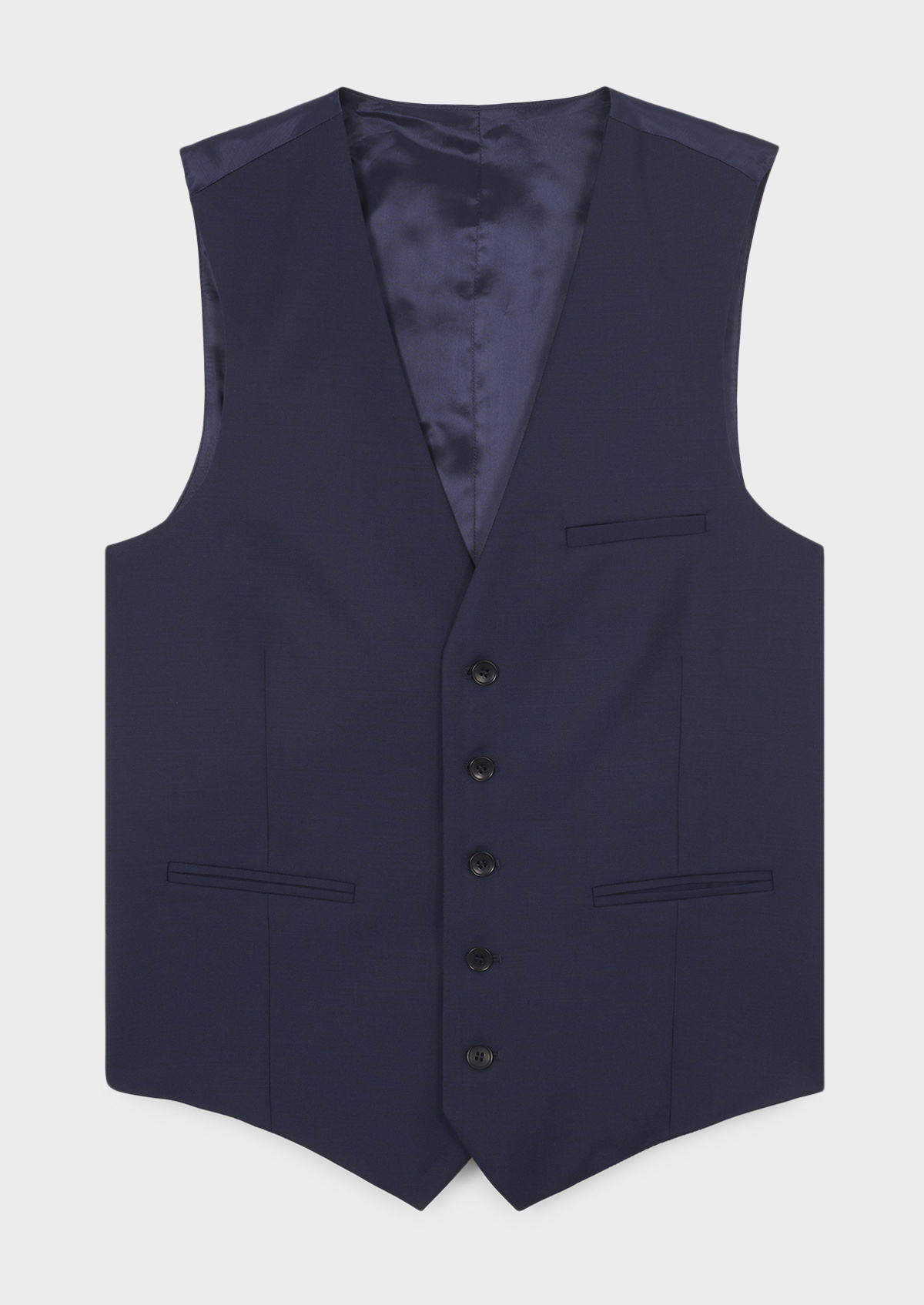 Gilet de costume en laine Vitale Barberis Canonico unie bleu indigo