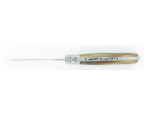 Laguiole Nature 1 Main Corne Blonde Acier 14C28 Couteau de Poche - Laguiole par Fontenille Pataud
