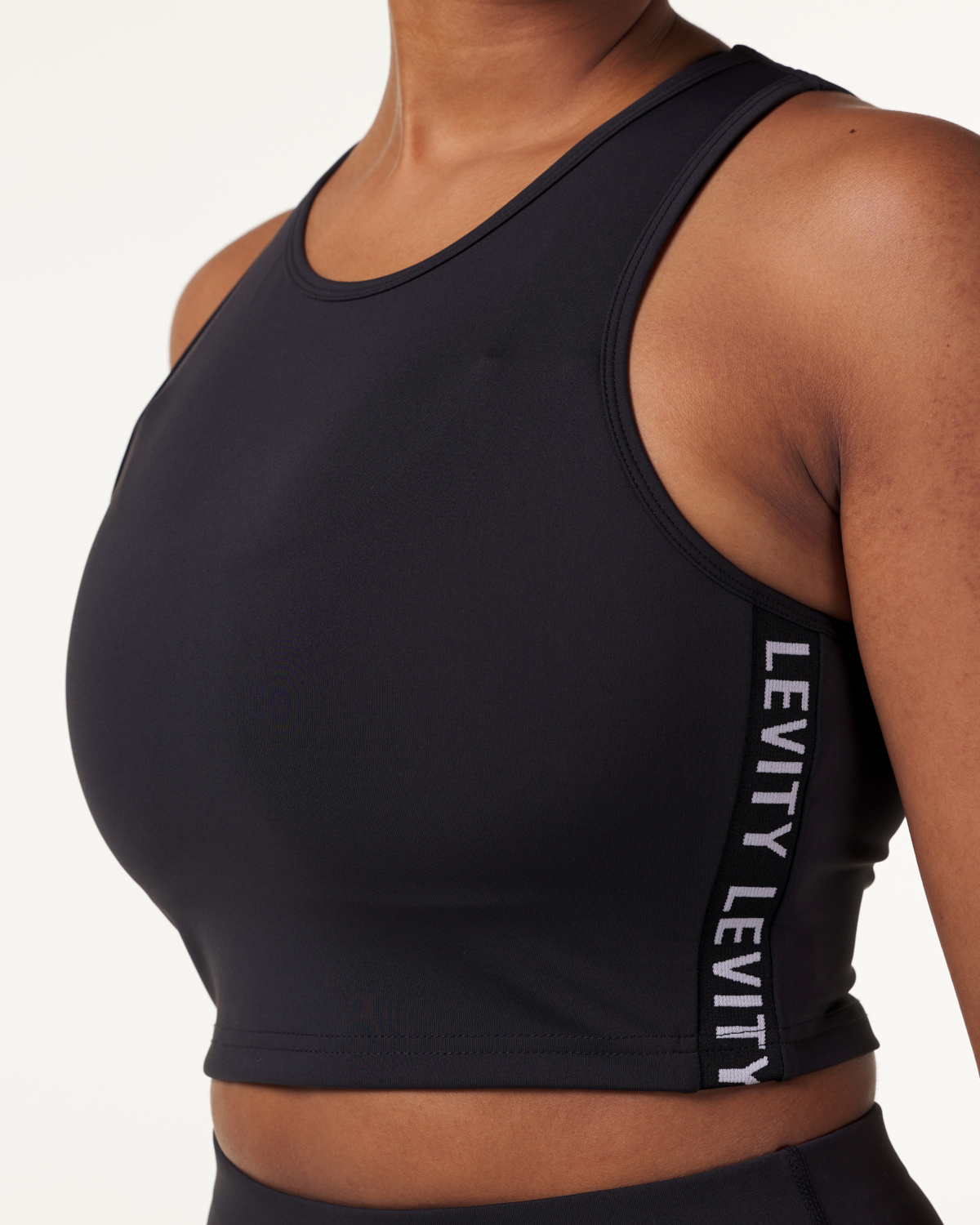 LEVITY Line Up Crop Tank Black