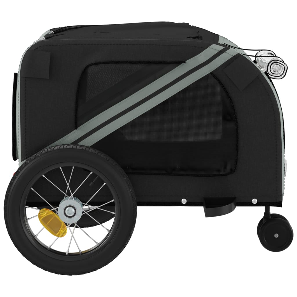 Remorque de vélo pour animaux de compagnie gris et noir
