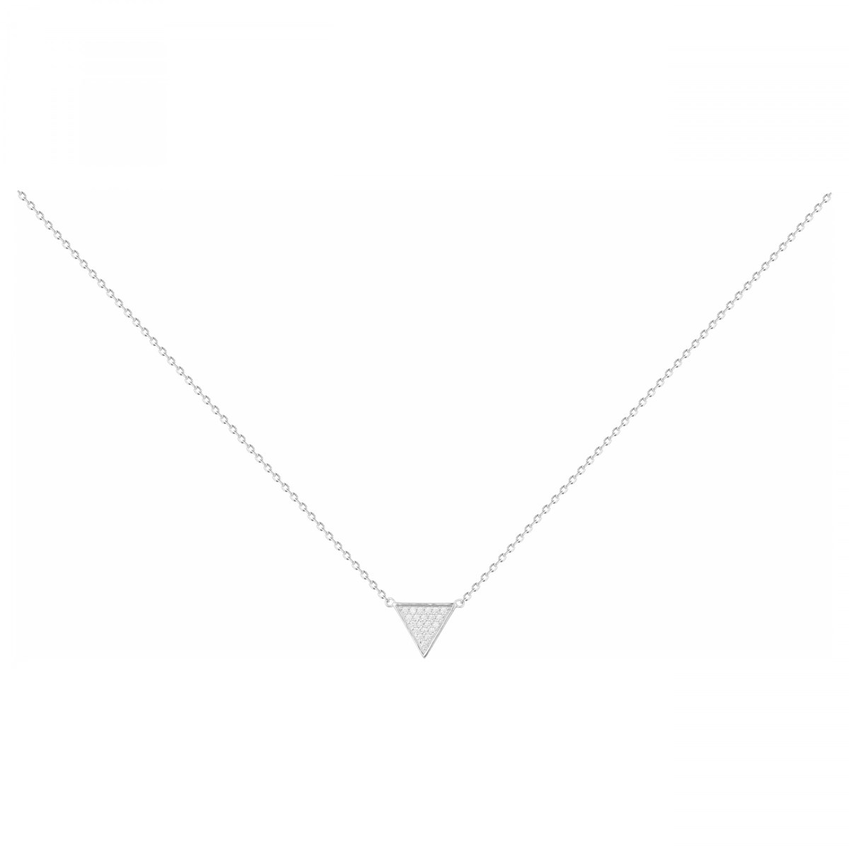 Collier mono-motif en Argent avec oxyde de zirconium blanc