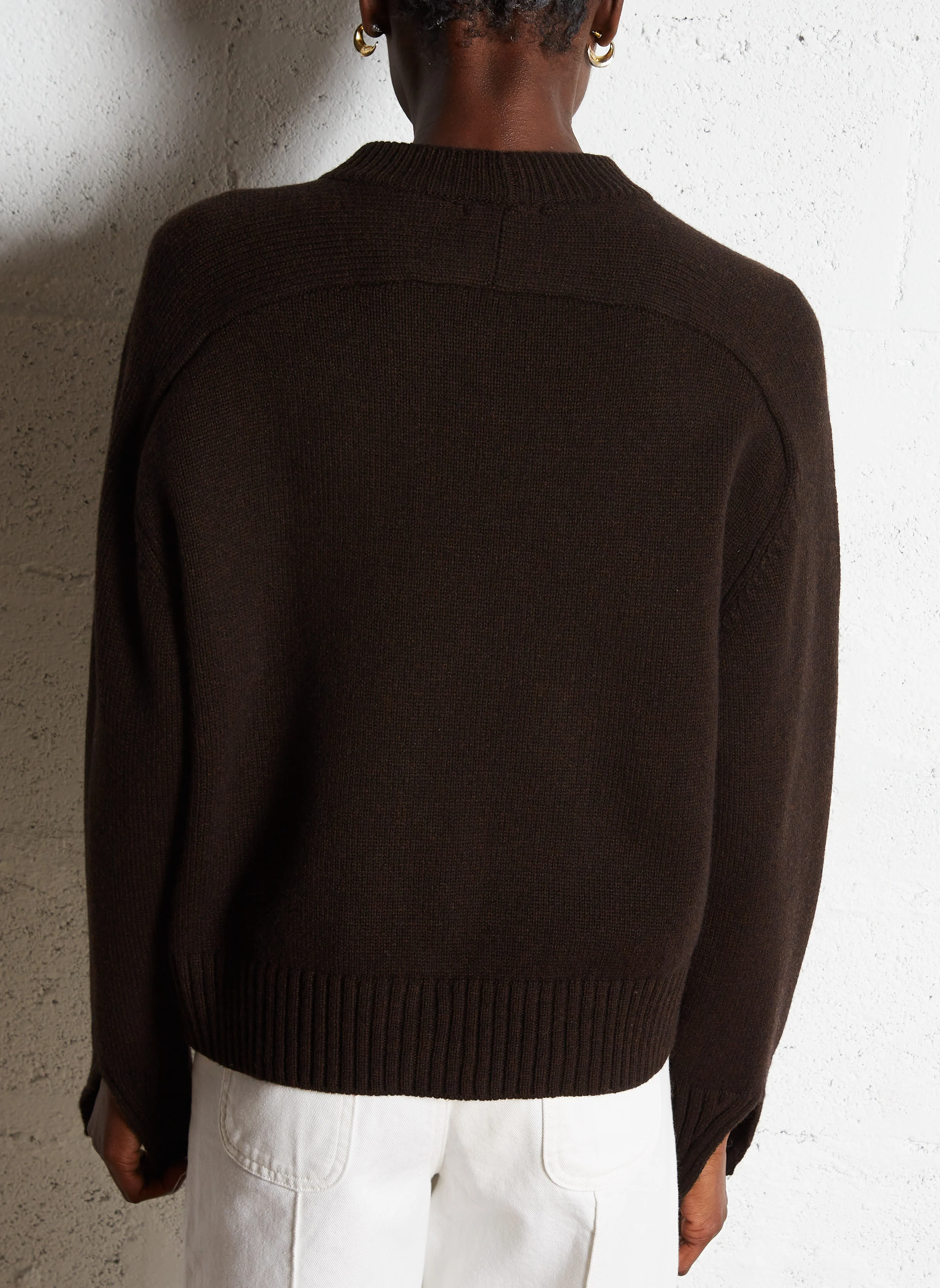 WILL - Pull col rond ample en laine| Marron