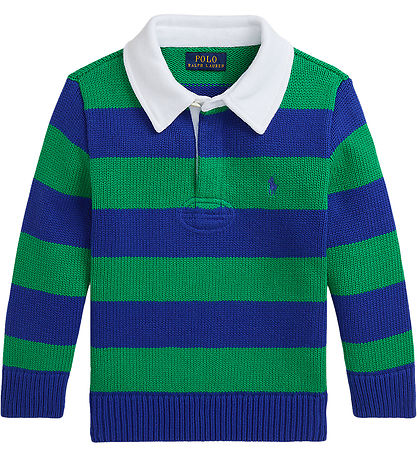 Polo Ralph Lauren Bluse - Strik -  Grøn/Bl?stribet
