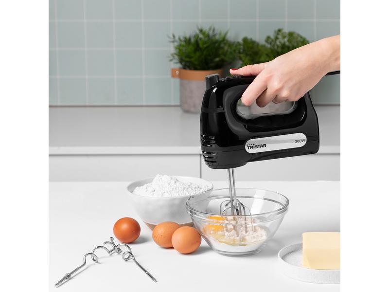 Tristar Handmixer MX-4201 Schwarz Handmixer mit 6 Geschwindigkeitseinstellungen