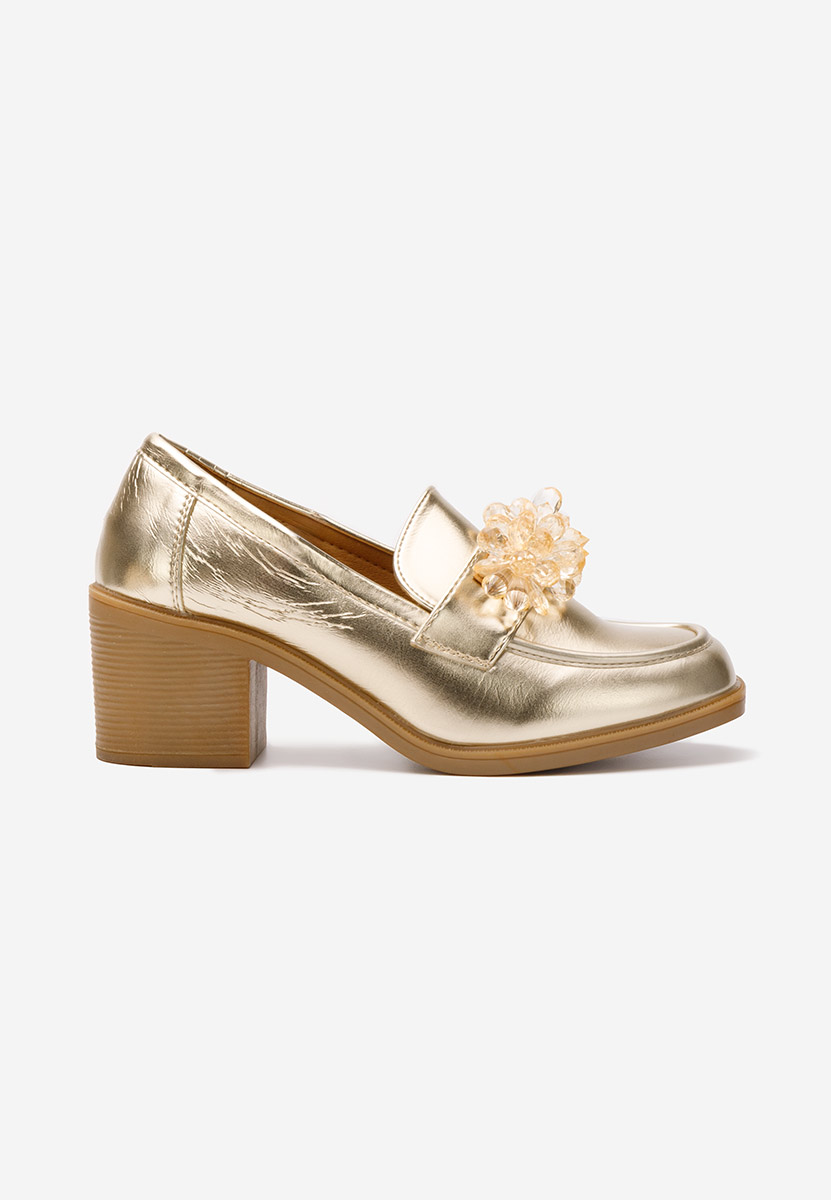 Mocassins à talon dorées Ermela