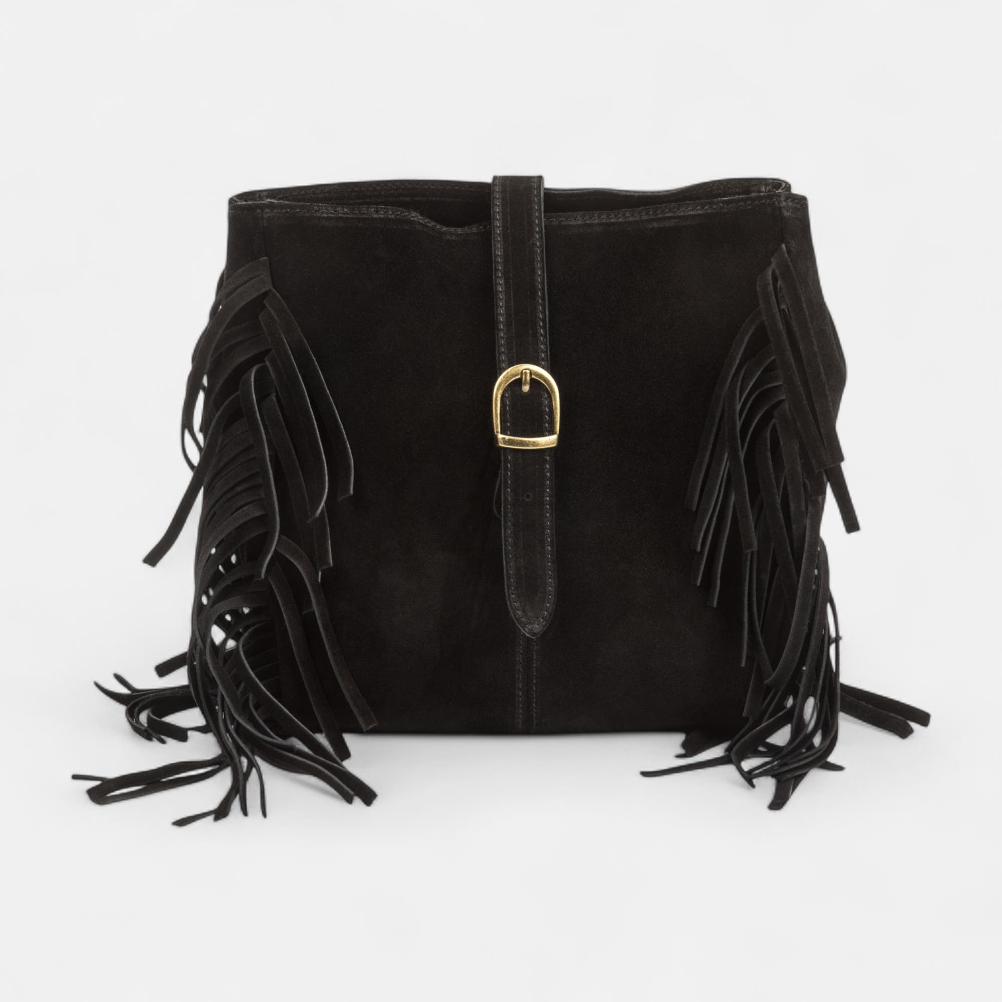 Sac bandoulière en cuir noir