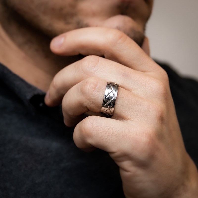 Bague Anneau Homme Acier DELTA