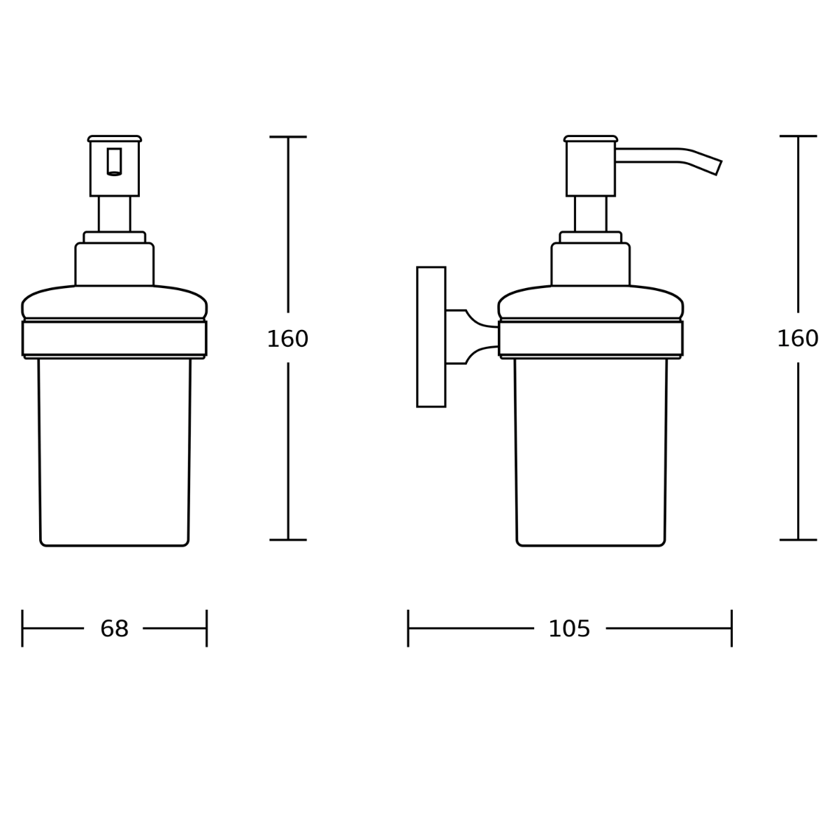 Aqualine Samba zeepdispenser chroom