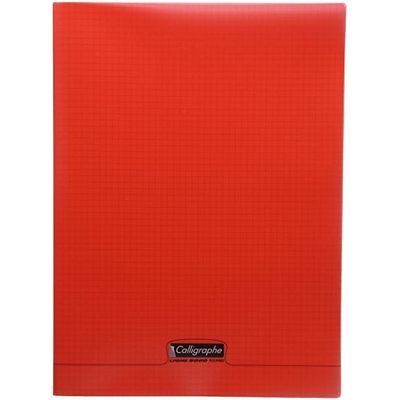 Calligraphe 8000 - Cahier polypro 24 x 32 cm - 96 pages - petits carreaux (5x5 mm) - rouge
