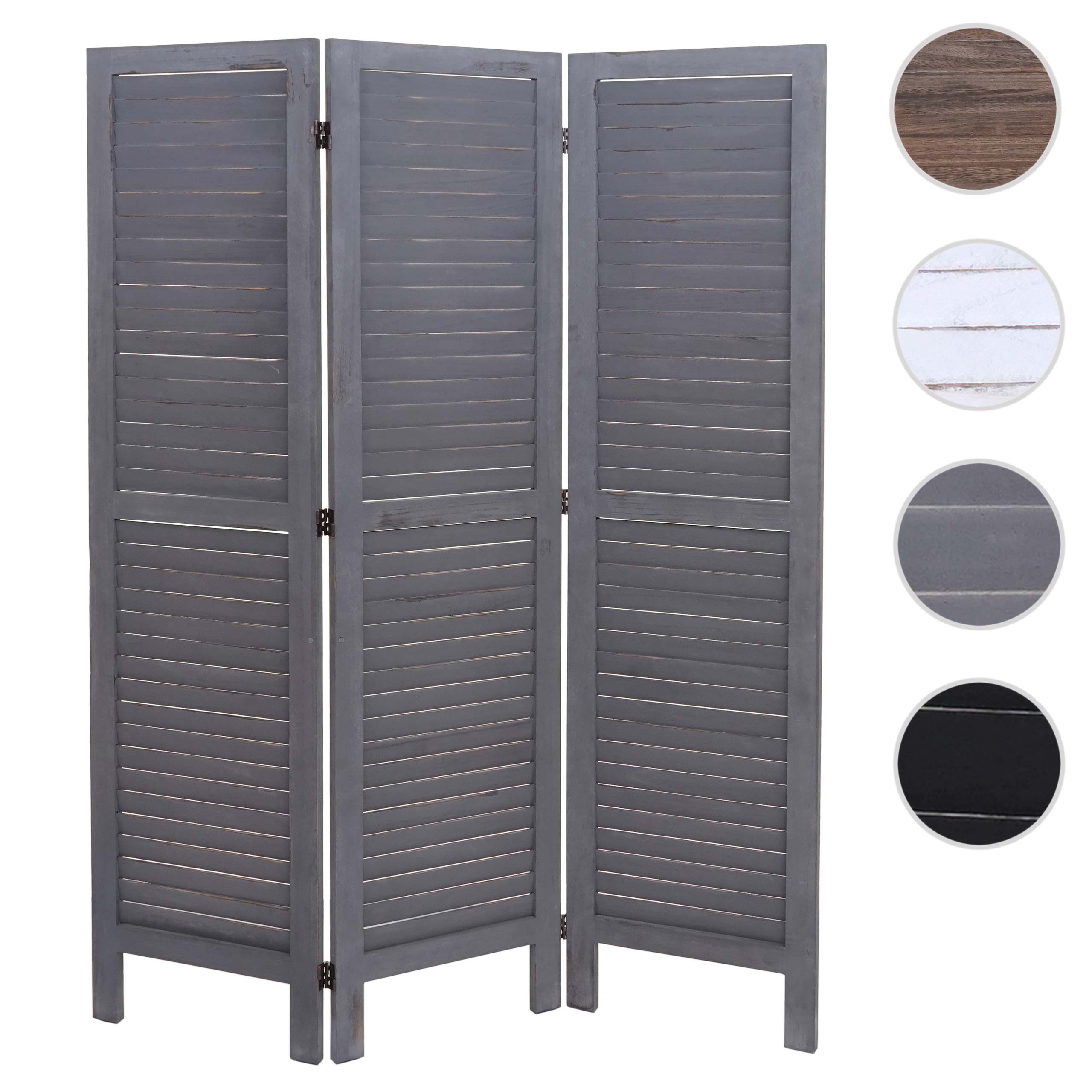 Paravent MCW-G30, Trennwand Sichtschutz Raumteiler, Shabby-Look 170x120cm ~ grau