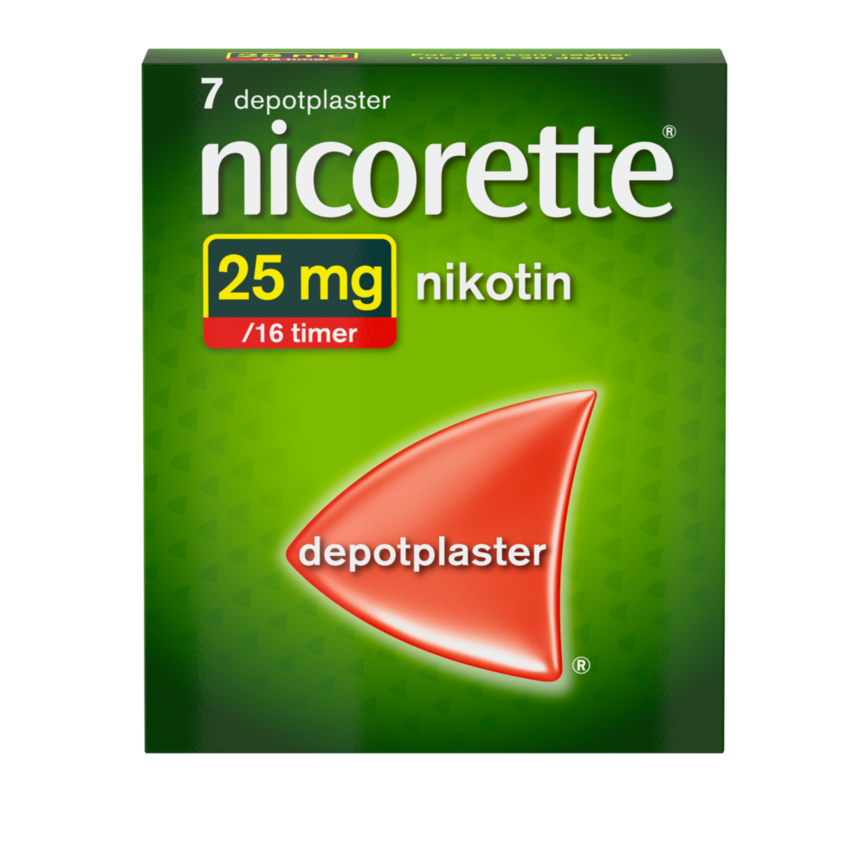 Nicorette plaster 25 mg nikotin, 16 timer, slutte å røyke
