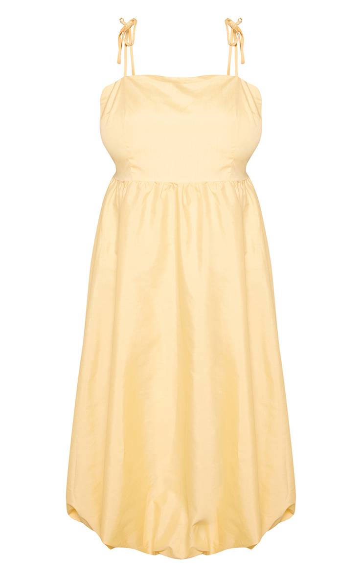 Jaune Robe Maxi Droite Grande Taille Avec Détail Bretelles Nouées
