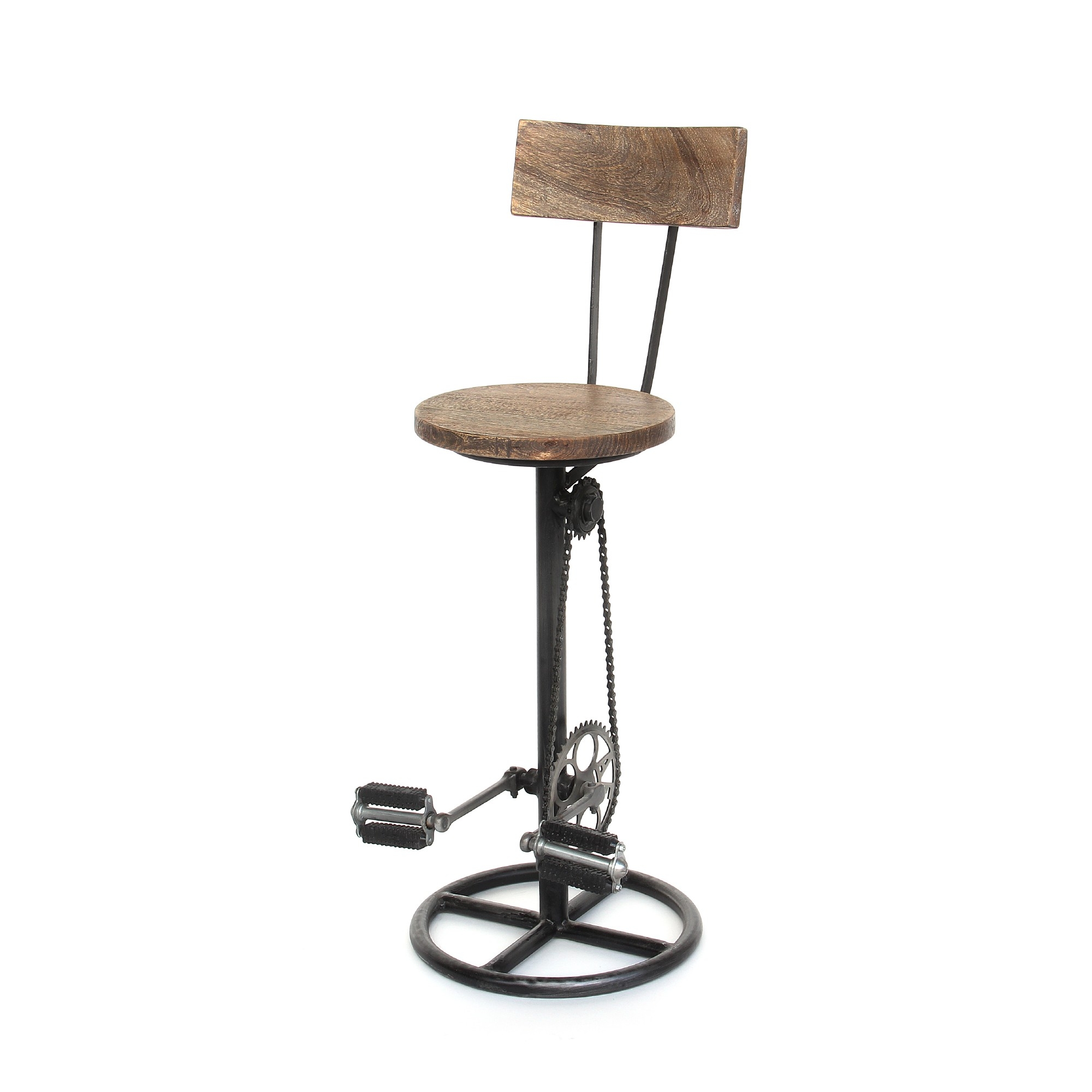 Barstuhl 'Bicycle I', natur, schwarz, Ø 38 cm, H 103 cm von fischer's lagerhaus