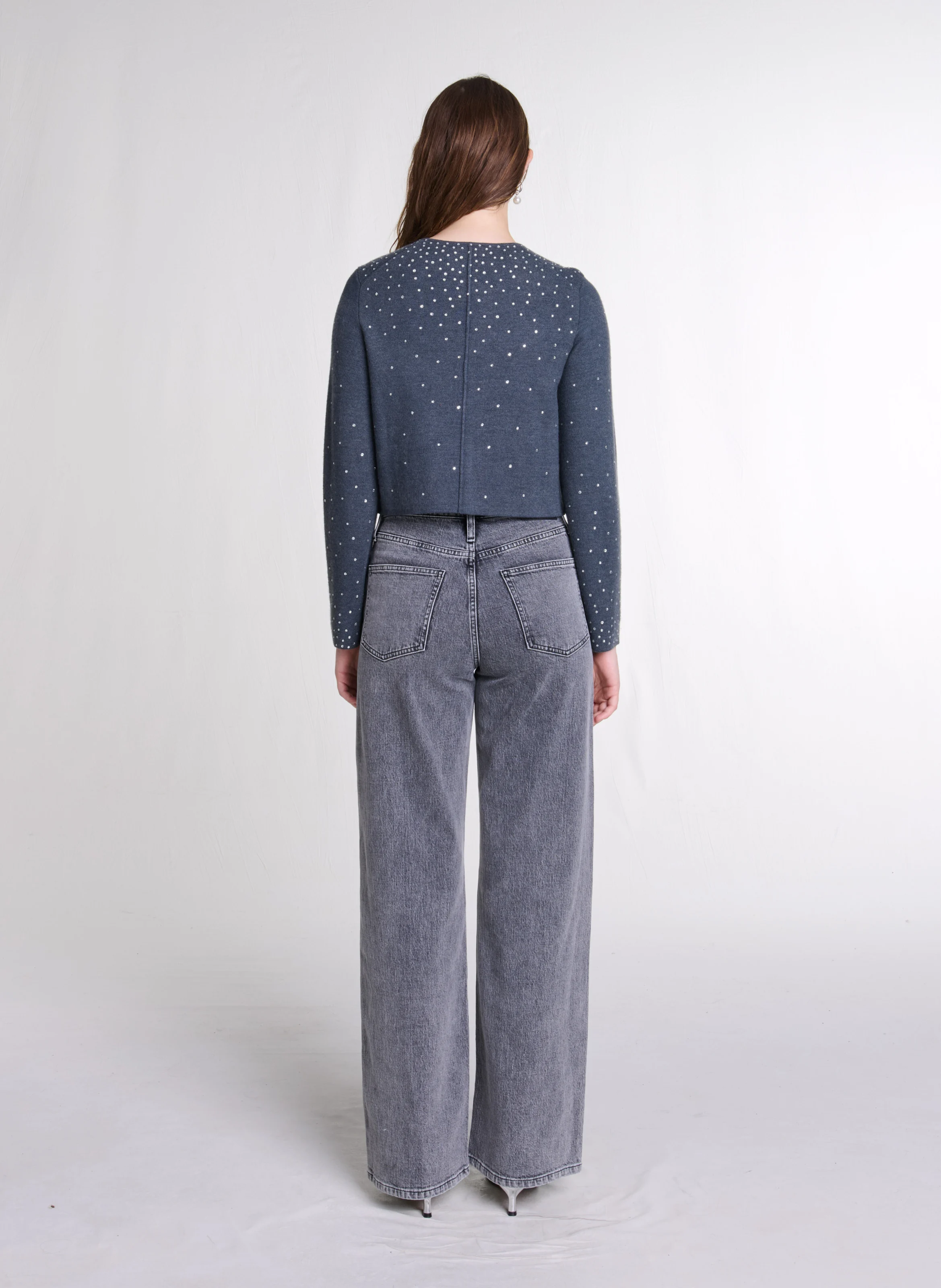 Gilet col rond | Gris