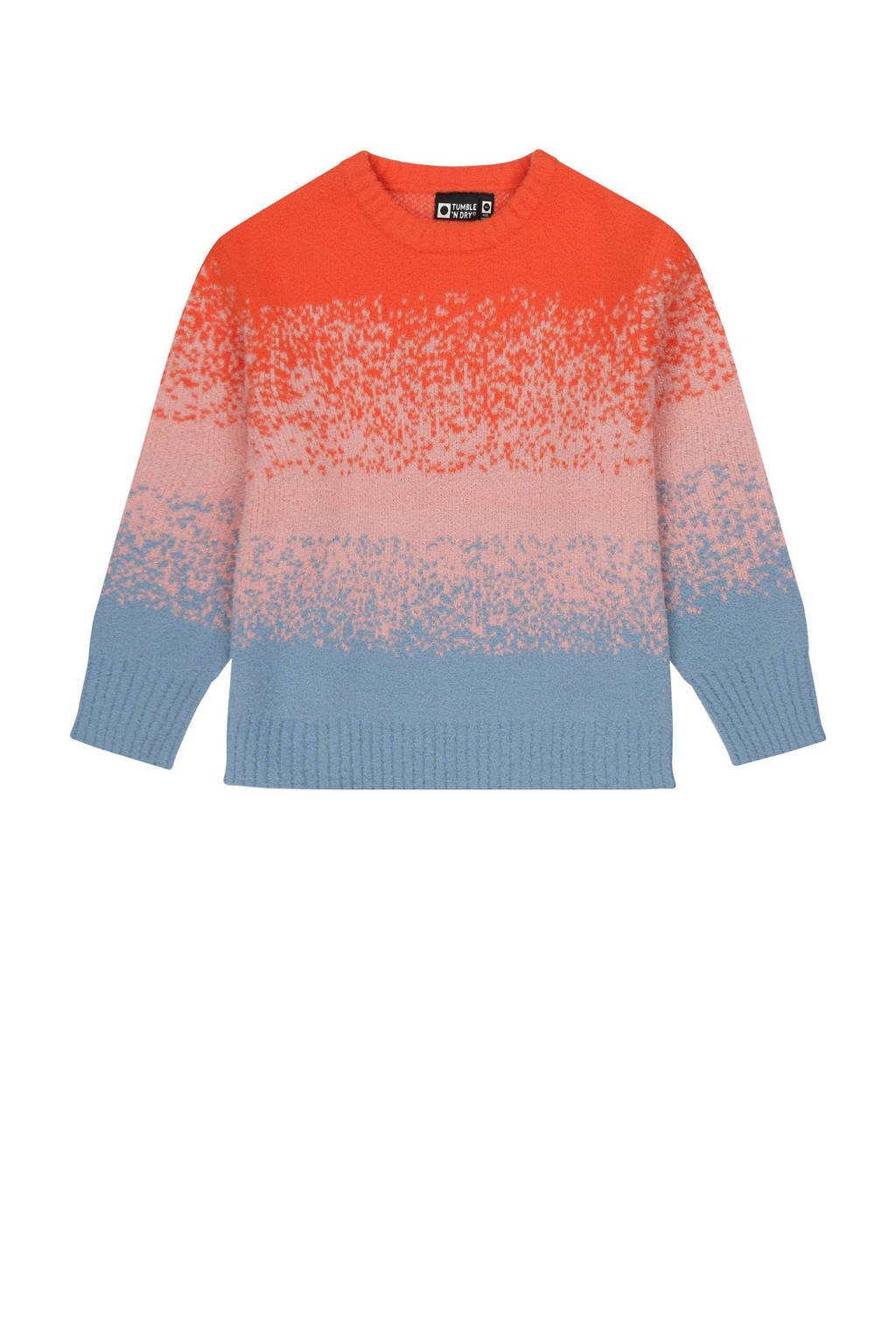 Tumble 'n Dry trui Savoir met wol oranje/lichtroze/lichtblauw