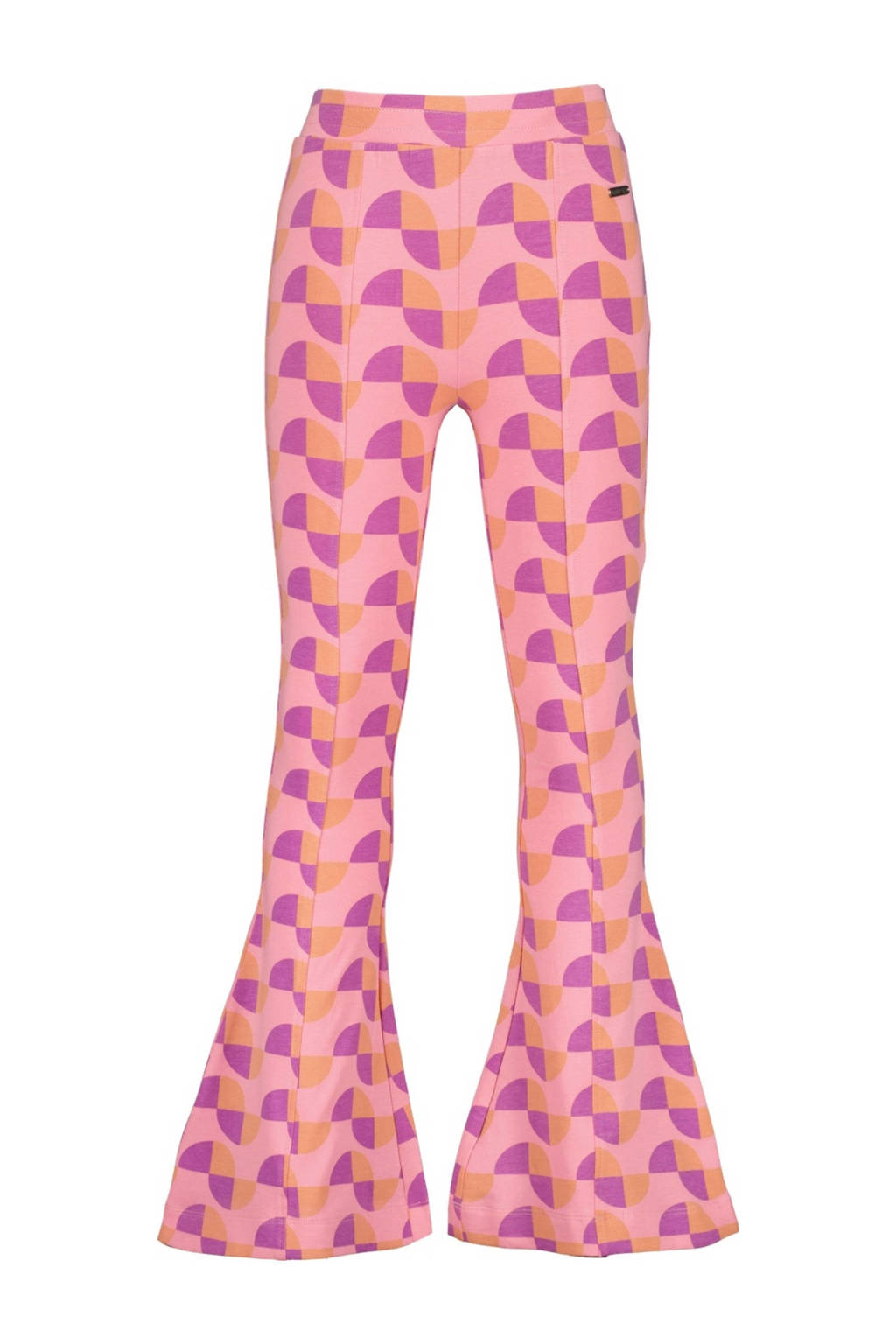 Raizzed flared broek Rae met all over print roze/paars/oranje
