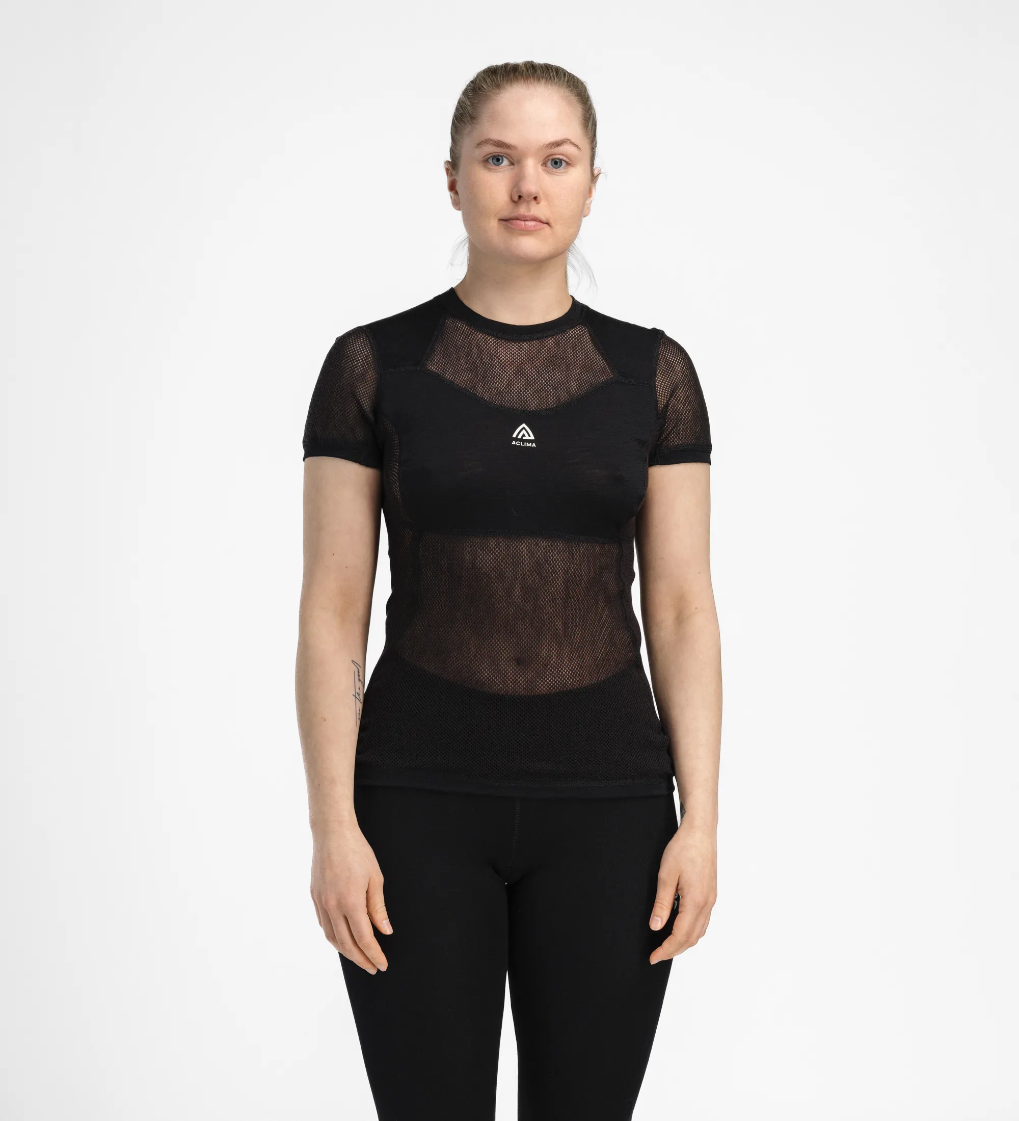 Aclima Women's WoolNet Light T-Shirt Jet Black
