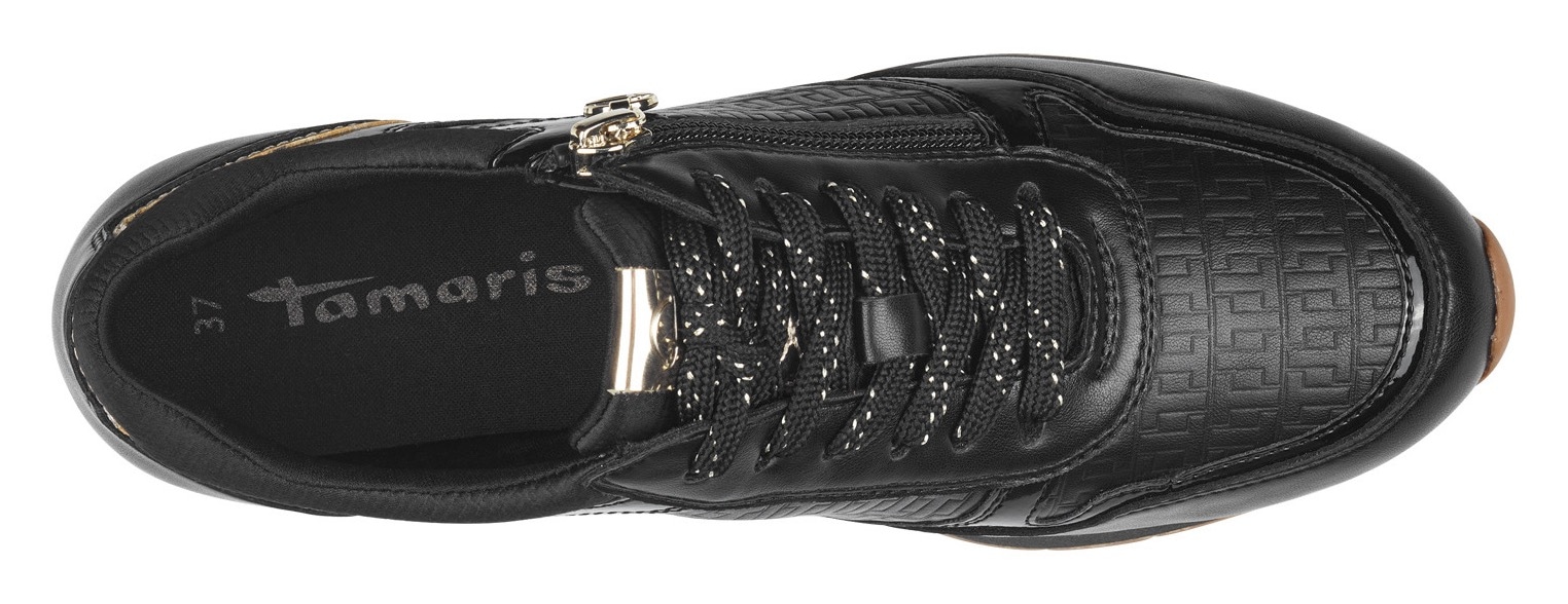 Tamaris Plateausneaker  , Freizeitschuh, Halbschuh, Schnürschuh mit dezenten Metallic-Details