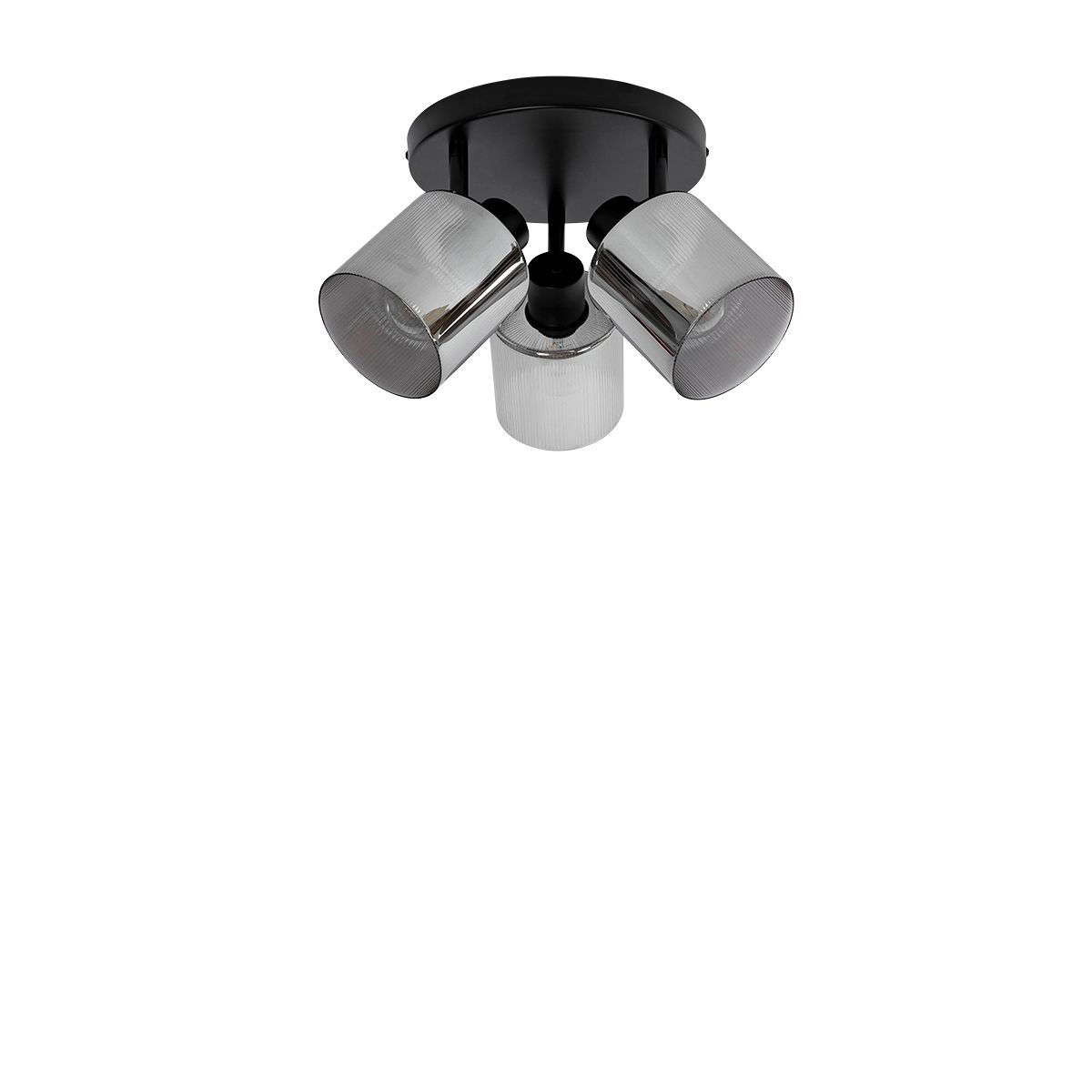 Smart plafondspot zwart met smoke glas rond verstelbaar incl. 3 Wifi A60 - Laura