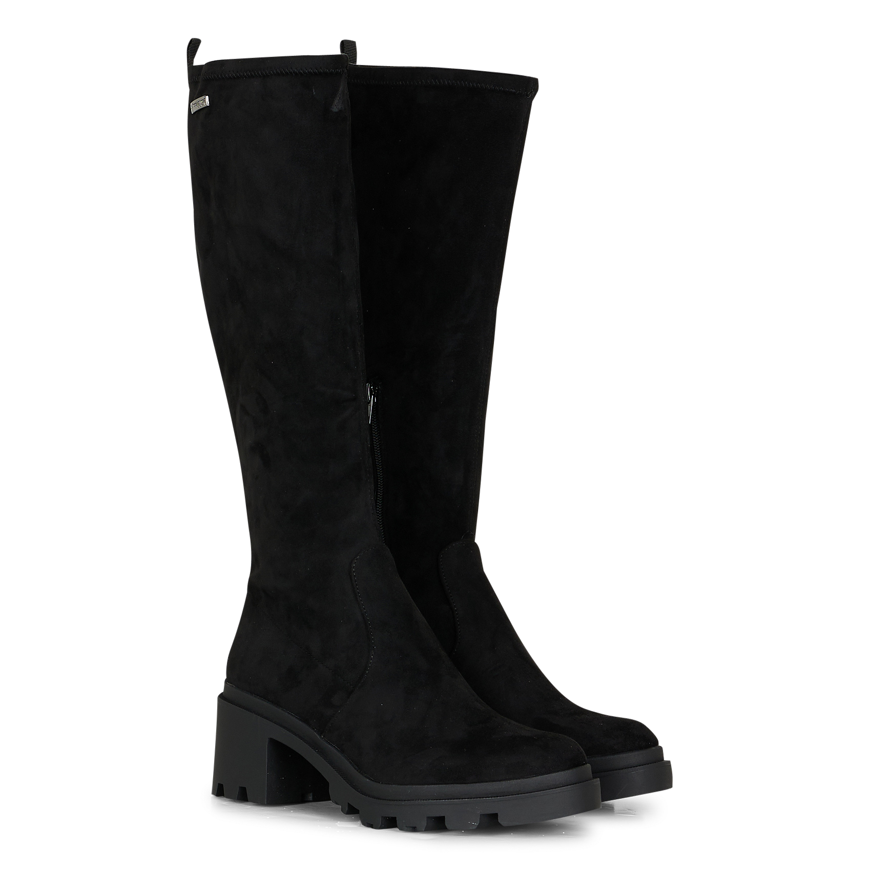 DAMOZ - Bottes à talons en cuir velours | Noir