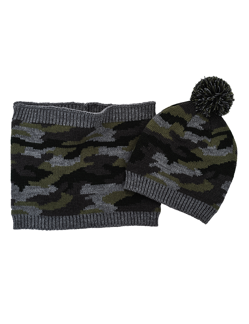 Baby Set Hat and Scarf Grey