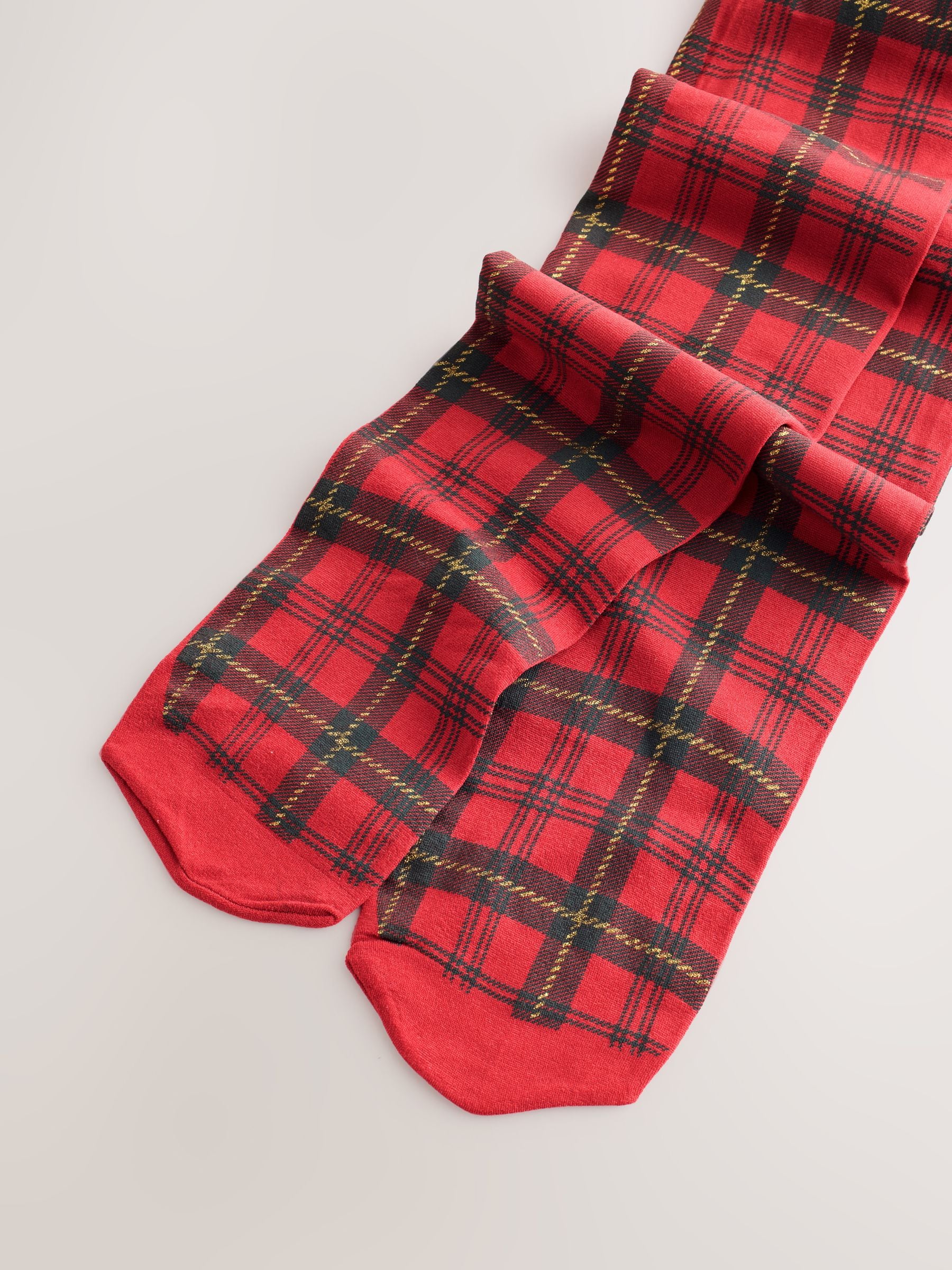Rood met Schotse ruit - 40 Denier Tights
