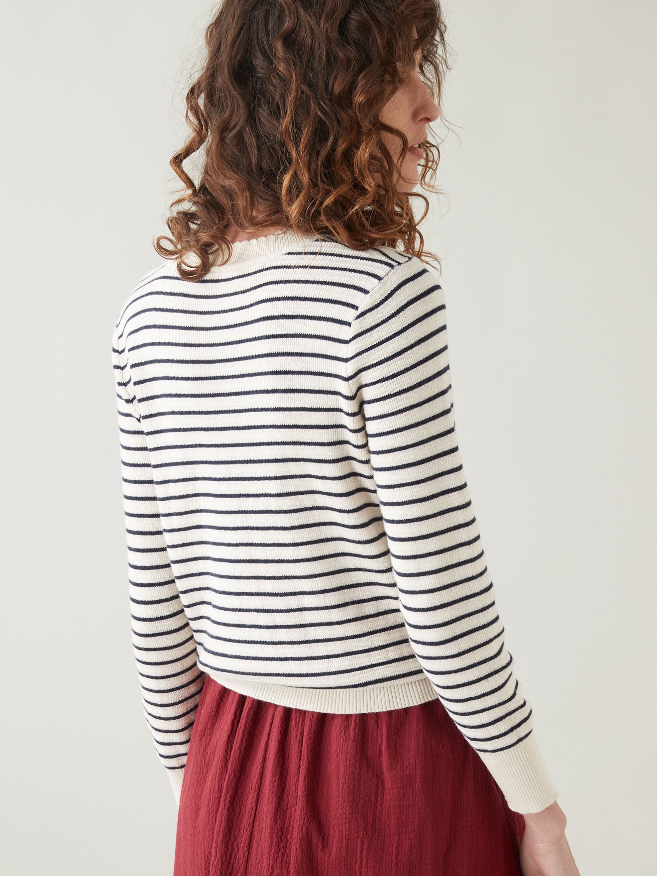 Pull marin coton et cachemire femme