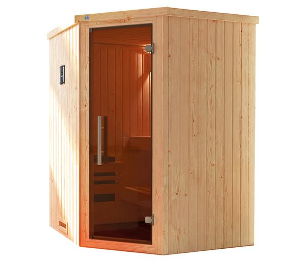 Weka Ecksauna Kiruna mit Glastür, inkl.