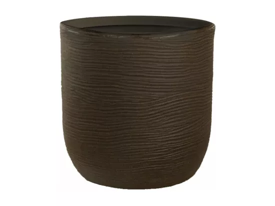 Vase en résine intérieur extérieur pour plantes cylindriques design d.35x34h Raffaello Brown