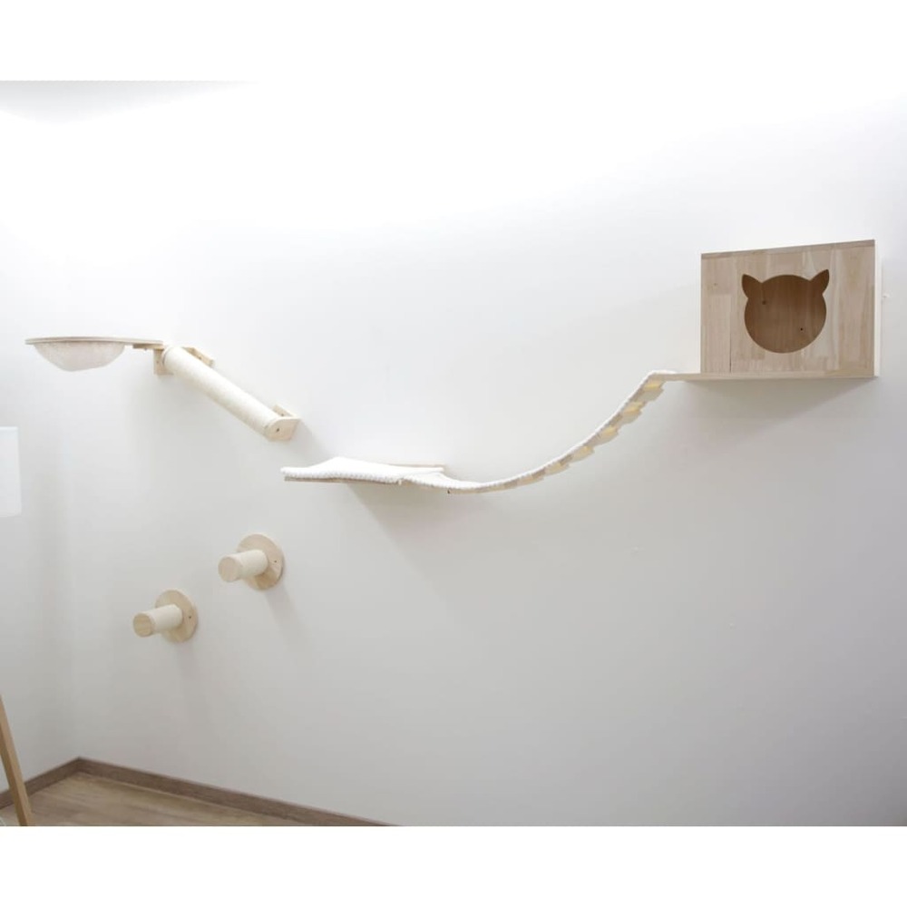 Mur d'escalade pour chats andes 52x40x32 cm naturel et blanc